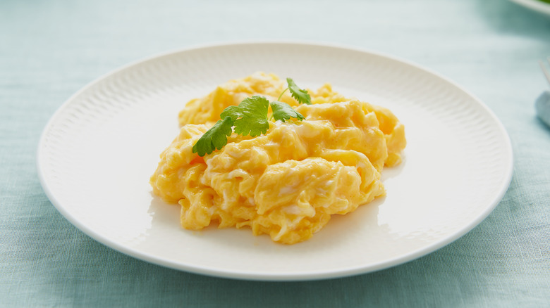Plate of scrambled eggs