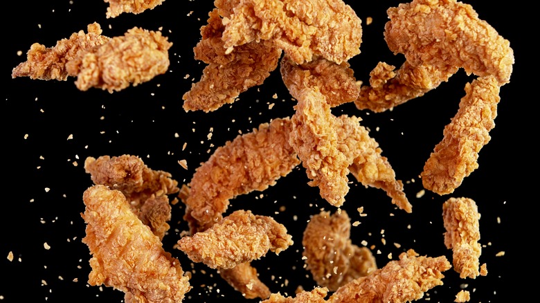 Pieces of fried chicken