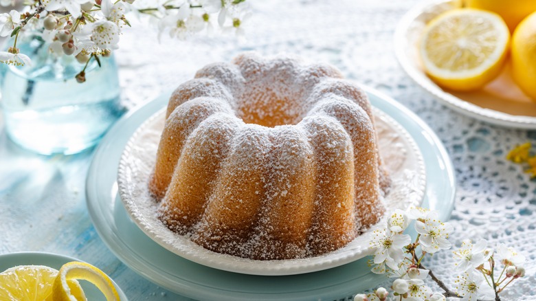 sugar on a lemon Bundt cake
