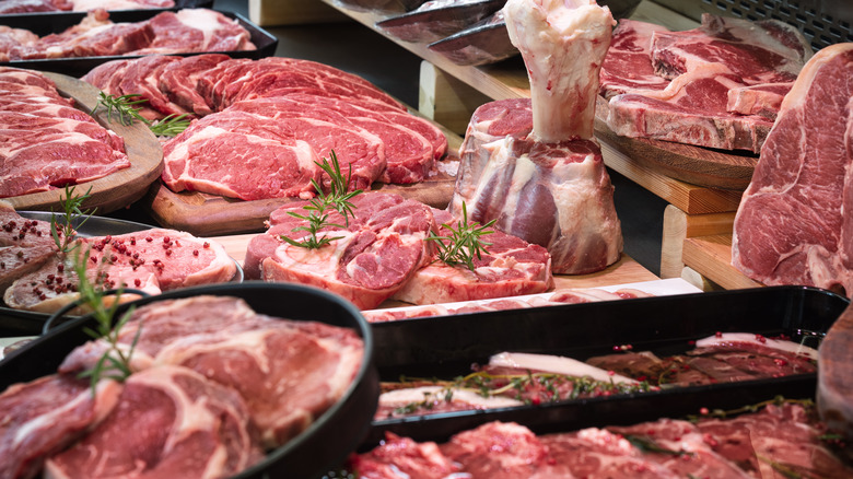 Red meat on a table