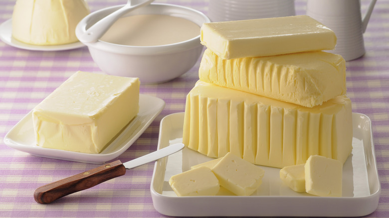 Butter on a table