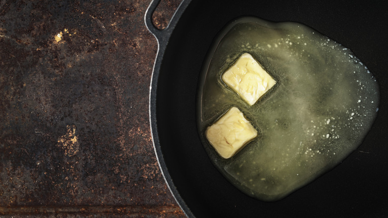 butter in a cast iron skillet