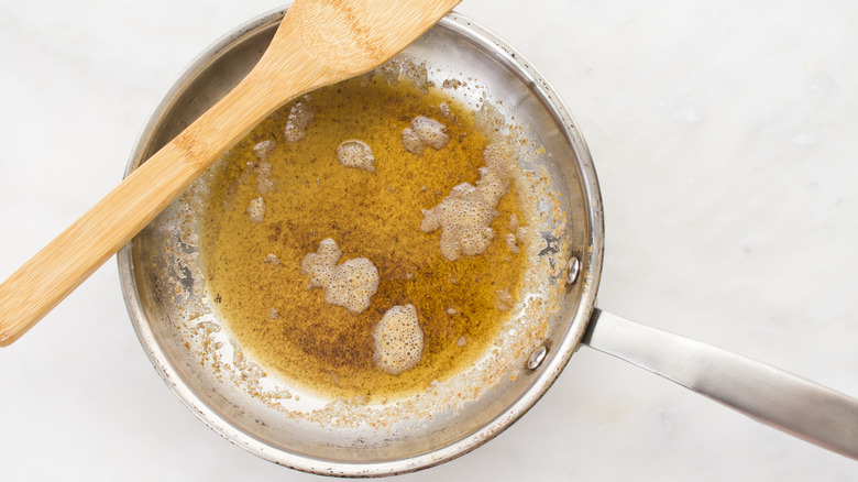 brown butter in a stainless steel skillet