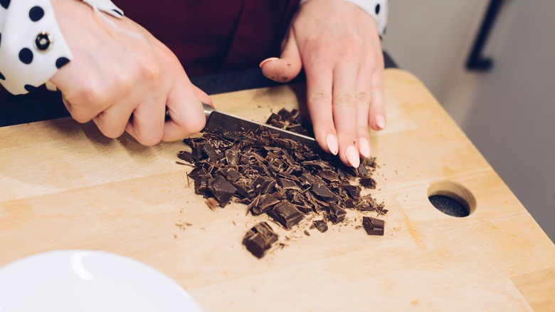 Chopping chocolate
