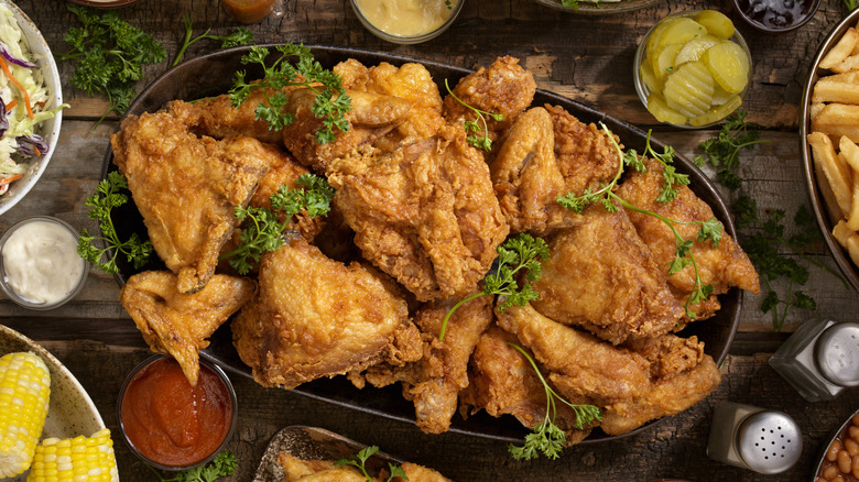 Plate of fried chicken