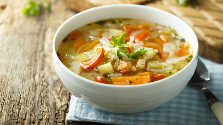 bowl of homemade vegetable soup