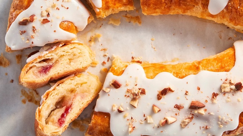 Danish kringle closeup dough layers