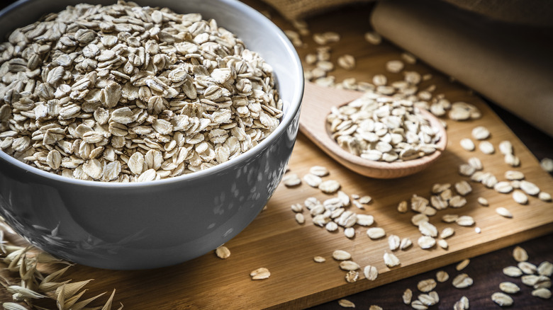 Bowl of dried oats