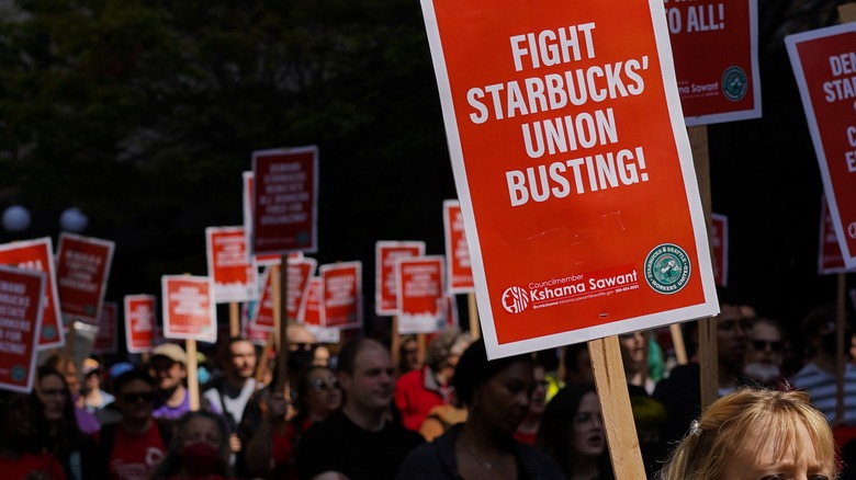 Starbucks union rally