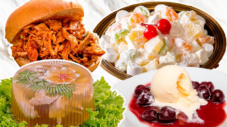 assortment of retro foods