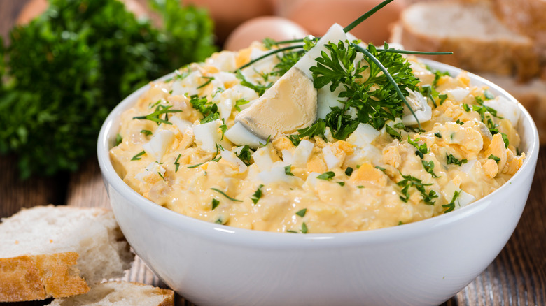 Bowl of egg salad