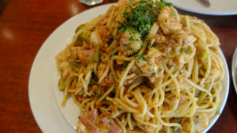 Full plate of pasta