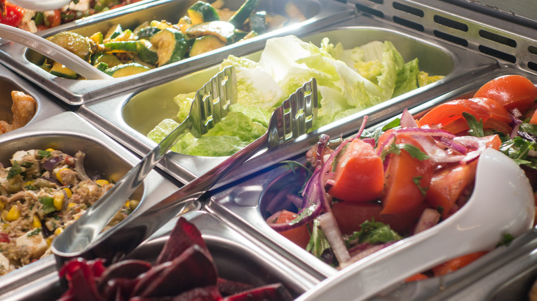 tongs at salad bar