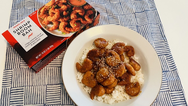 breaded shrimp over rice