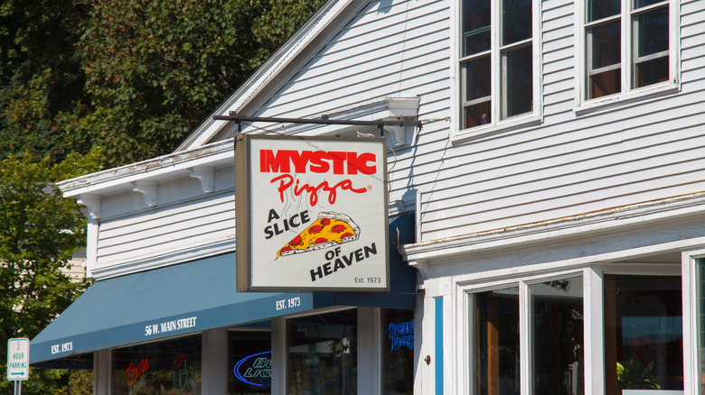 Storefront of Mystic Pizza