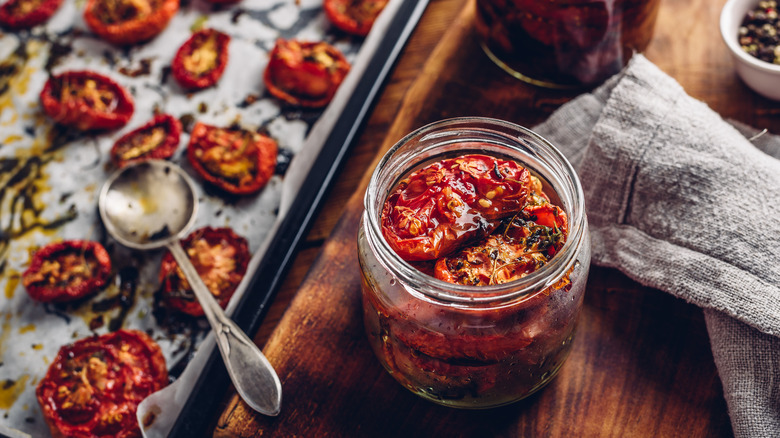 Homemade sun-dried tomatoes
