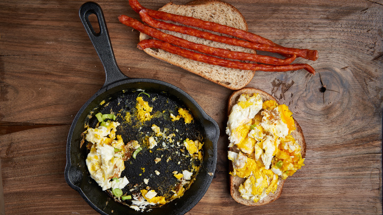 eggs stuck in cast iron