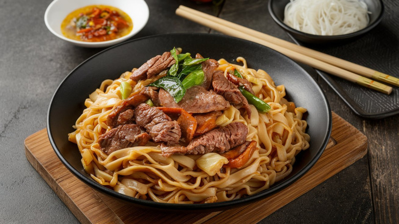 Bowl of beef stir fry