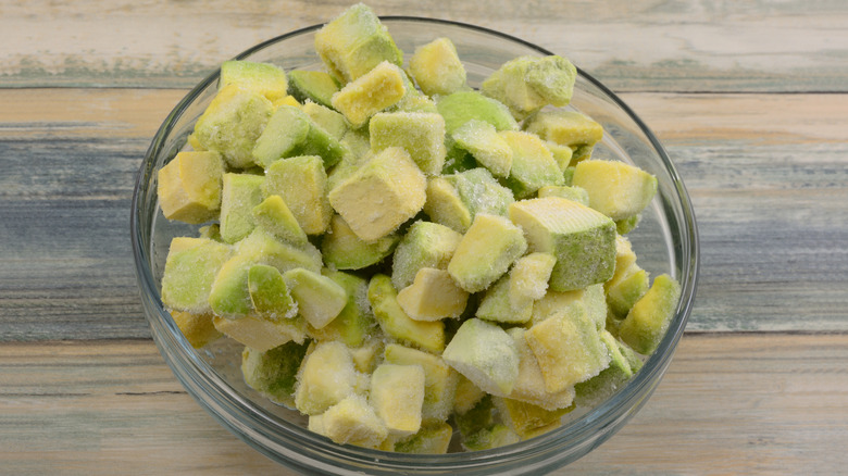 Frozen avocado chunks