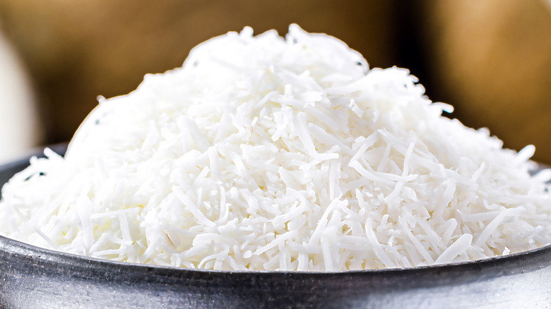 Plate of grated coconut