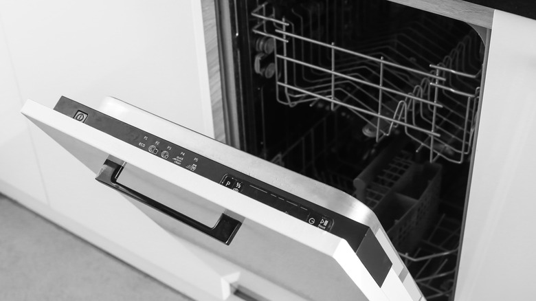 Open dishwasher door