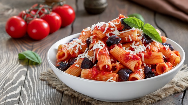 A bowl of Pasta alla Norma