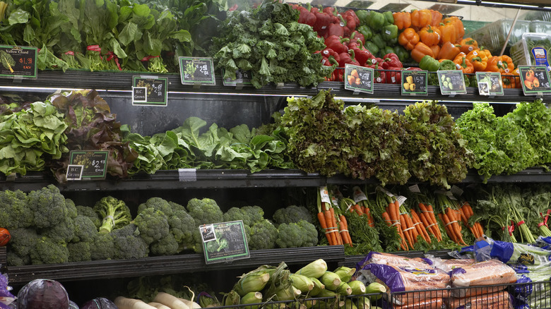 Grocery store produce aisle