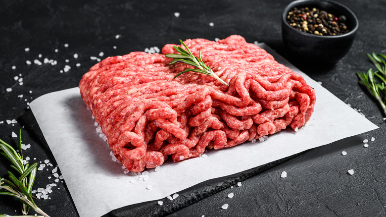 ground beef on plate