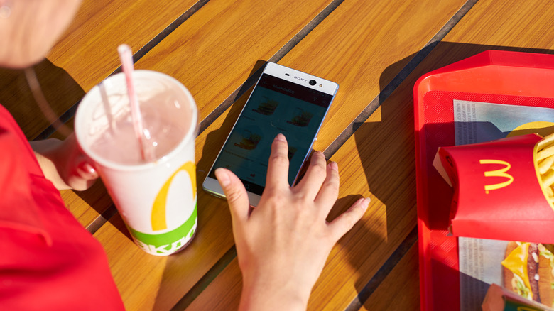Mcdonald's app on phone
