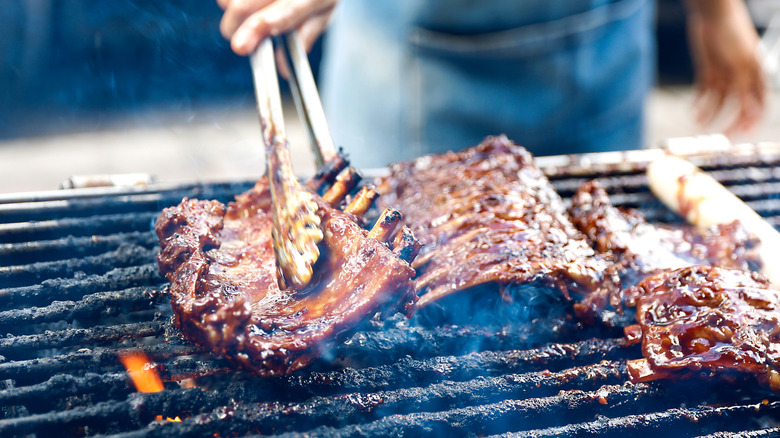 Ribs on a grill