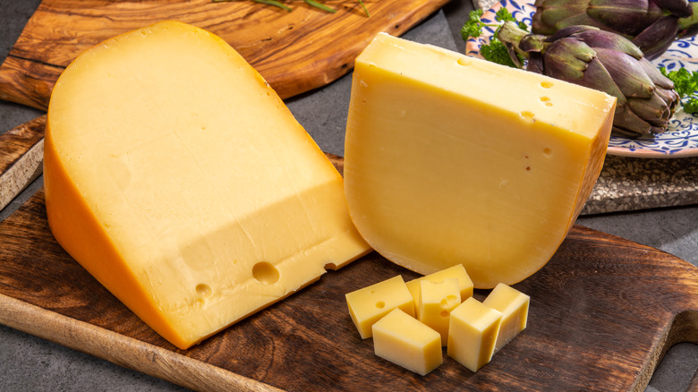 cheese board served with gouda