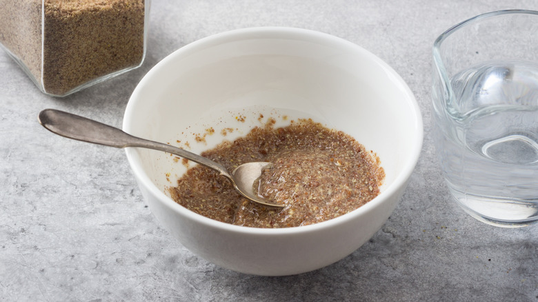 Bowl of ground flax and water
