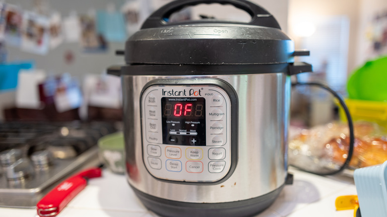 Instant Pot sitting on a kitchen counter
