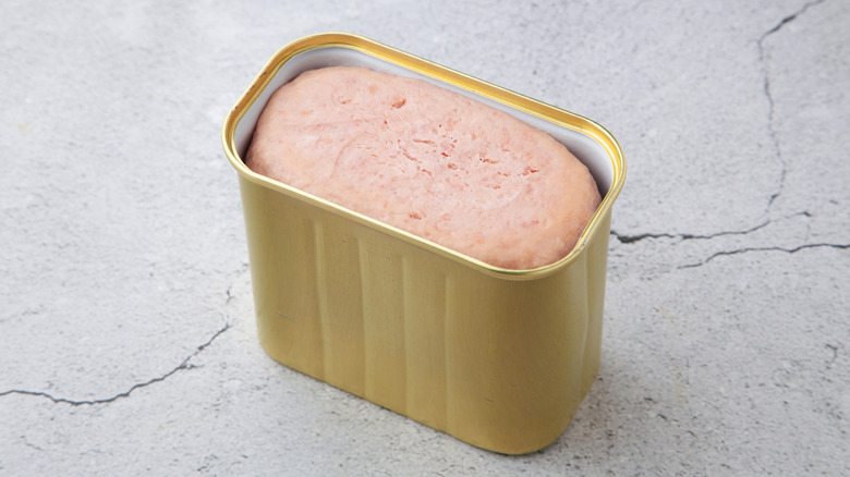 Opened can of ham