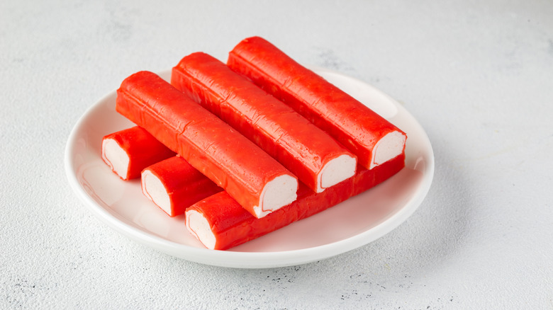 imitation crab sticks on plate