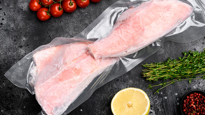 frozen fish with tomatoes and seasonings