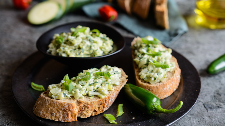 Zucchini butter on toast